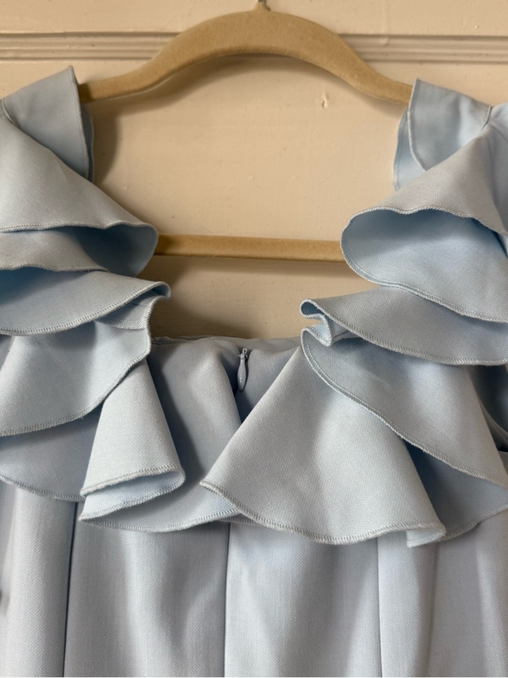 French Connection Light Blue Ruffle Mini Dress - Picture 6 of 13